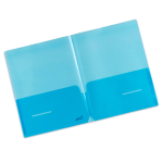 Conf 5 cartellina doppia tasca PP blu Plastidea