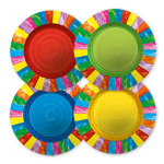 8 piatti in carta Ã˜25cm fantasia multicolor Arcobaleno Big Party