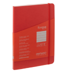 Taccuino c/elastico Ecoqua Plus cucito f.to A5 80 fg. righe lampone Fabriano