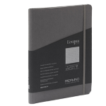 Taccuino c/elast. Ecoqua Plus spiral. A5 70fg. puntinato antracite Fabriano