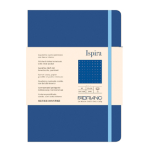 Taccuino c/elast. Ispira cop. fless. f.to A5 96fg. puntinato blu royal Fabriano