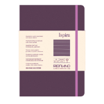 Taccuino c/elast. Ispira cop. fless. f.to A5 96fg. a righe viola Fabriano