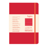 Taccuino c/elast. Ispira cop. fless. f.to A5 96fg. a righe rosso Fabriano