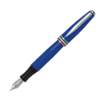 Penna stilografica Aldo Domani punta M fusto azzurro Italia Monteverde