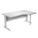 ARTEXPORT Scrivania Compact Destro 160x60/80/100cm p. grigio fianchi vern. cromo Easy