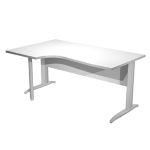 ARTEXPORT Scrivania Compact Sinistro 160x60/80/100cm bianco fianchi vern. eff. cromo Easy