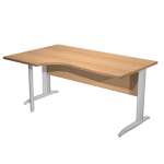 ARTEXPORT Scrivania Compact Sinistro 160x60/80/100cm piano faggio fianchi vern. crom.Easy