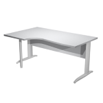 ARTEXPORT Scrivania Compact Sx 160x60/80/100cm grigio f. vern. eff. cromo Easy