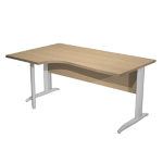 ARTEXPORT Scrivania Compact SX 160x60/80/100cm rovere fianchi vern. effetto cromato Easy