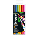 Astuccio 6 pennarelli Intensity dual tip brush colori assortiti Intense BIC