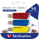 Verbatim USB 3.2 Gen 1Drive 3x16GB Rosso/Blu/Giallo