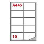 Etichetta adesiva A/445 bianca 100fg A4 99,6x57mm (10eti/fg Markin