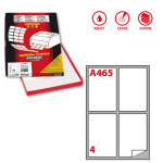 Etichetta adesiva A/465 bianca 100fg A4 139x99,1mm (4et/fg Markin