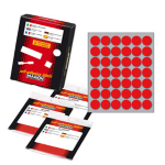 Etichetta adesiva rosso tonda D18mm (10fogli x 42etichette Markin