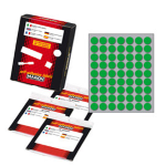 Etichetta adesiva verde tonda D14mm (10fogli x 63etichette Markin