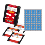 Etichetta adesiva blu tonda D14mm (10fogli x 63etichette Markin