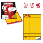 Etichetta adesiva C/500 giallo 100fg A4 70x36mm (24et/fg Markin