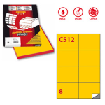 Etichetta adesiva C/512 giallo 100fg A4 105x74,25mm (8et/fg Markin
