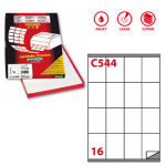 Etichetta adesiva C/544 bianca 100fg A4 72x53mm (16et/fg Markin
