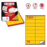 Etichetta adesiva C/501 giallo 100fg A4 105x36mm (16et/fg Markin