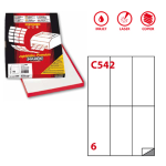 Etichetta adesiva C/542 bianca 100fg A4 70x148mm (6et/fg Markin