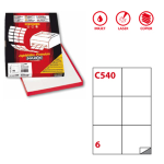 Etichetta adesiva C/540 bianca 100fg A4 105x99mm (6et/fg Markin
