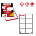 Etichetta adesiva A/450 bianca 100fg A4 99,1x67,7mm (8et/fg Markin