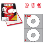 Etichetta adesiva A/463 bianca 100fg x CD D117,5mm foro41mm (2et/fg Markin
