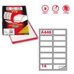 Etichetta adesiva A/440 bianca 100fg A4 99,1x38,1mm (14et/fg Markin