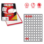 Etichetta adesiva R/300 bianca 100fg A4 tonda D20mm (88et/fg Markin