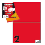 Etichetta adesiva C/509 rosso 100fg A4 210x148,5mm (2et/fg Markin