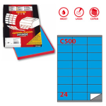 Etichetta adesiva C/500 blu 100fg A4 70x36mm (24et/fg Markin