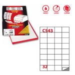 Etichetta adesiva C/543 bianca 100fg A4 52,5x37mm (32et/fg Markin