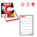Etichetta adesiva A/467 bianca 100fg A4 190x38mm (7et/fg Markin