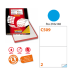 Etichetta adesiva C/509 blu 100fg A4 210x148,5 mm (2et/fg Markin