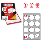 Etichetta adesiva R/310 bianca 100fg A4 tonda D60mm (12et/fg Markin