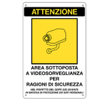 MARKIN CARTELLO ADESIVO 20X30CM 'AREA SOTTOPOSTA A VIDEOSORVEGLIANZA'