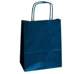 MAINETTI BAGS 25 SHOPPERS CARTA KRAFT 22X10X29CM TWISTED BLU