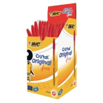 Scatola 50 penna sfera CRISTALÂ® fine 0,8mm rosso BICÂ®