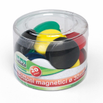 LEBEZ BARATTOLO 20 MAGNETI TONDI Ã˜ 30MM COLORI ASS. ART.2141