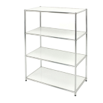 SERENA GROUP LIBRERIA 4 RIPIANI ACCIAIO/BIANCO 80x40cm - H120cm Easy System