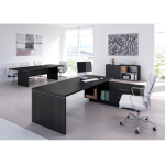 ARTEXPORT SCRIVANIA MANAGER 180X90cm c/mobile servizio rev. NERO VEN. - PRESTIGE