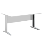 ARTEXPORT SCRIVANIA LINEARE 160X80cm BIANCO - fianchi vernic. effetto cromato EASY