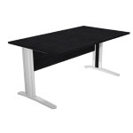 ARTEXPORT SCRIVANIA LINEARE 160X80cm NERO VENATO - fianchi vernic. effetto cromato EASY