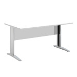 ARTEXPORT SCRIVANIA LINEARE 140X80cm BIANCO - fianchi vernic. effetto cromato EASY