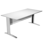 ARTEXPORT SCRIVANIA LINEARE 140X80cm GRIGIO - fianchi vernic. effetto cromato EASY