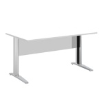 ARTEXPORT SCRIVANIA LINEARE 80X80cm BIANCO - fianchi vernic. effetto cromato EASY