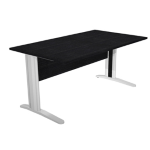 ARTEXPORT SCRIVANIA LINEARE 80X80cm NERO VENATO - fianchi vernic. effetto cromato EASY