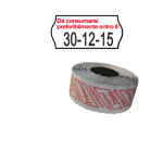 PRINTEX PACK 10 ROTOLI 1000 ETICH. 26x12mm ONDA ''Da consumarsi...'' BIANCO PERM. Printe