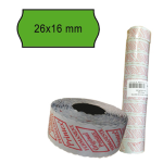 PACK 10 ROTOLI 1000 ETICH. 26x16mm ONDA VERDE PERM. Printex